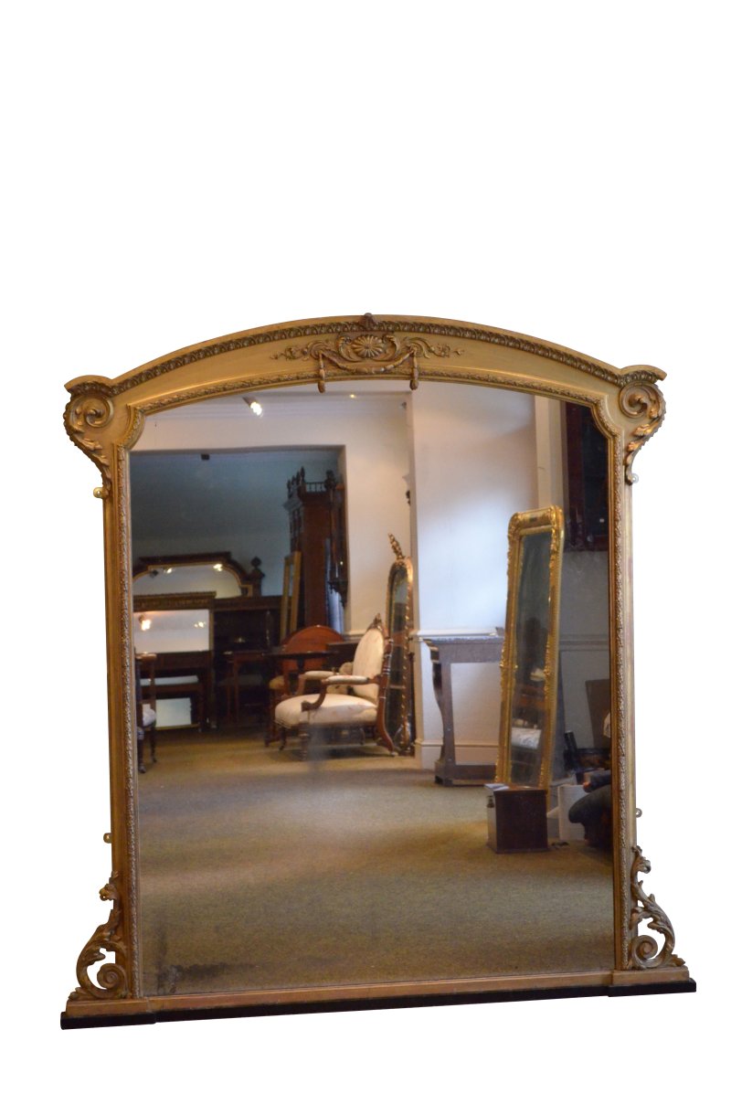 Large Antique Wall Mirror Overmantle Mirror H170cm - Image 2